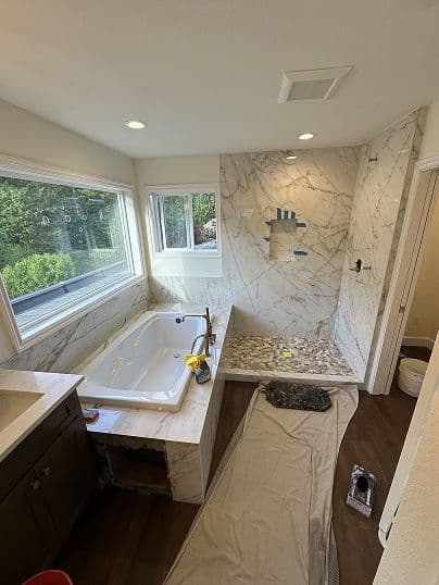 Shower Tile Installation project 33